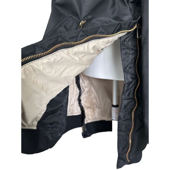 Zara‎ Basic Outerwear Women’s Black Full Zip Bomber Jacket Size Small - Picture 4 of 11